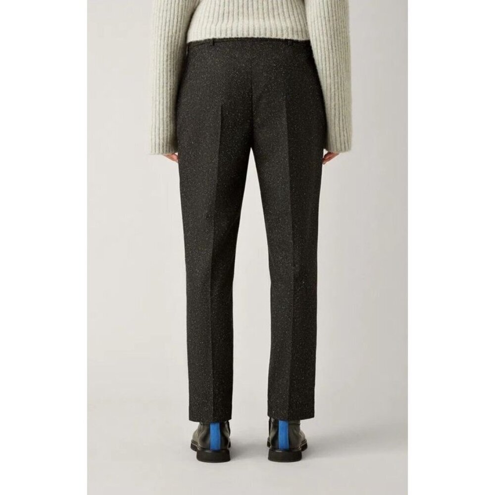 Joseph Wool Slacks Gray And Black Tweed Pleated Front Size 2 New With Tags - Picture 3 of 16